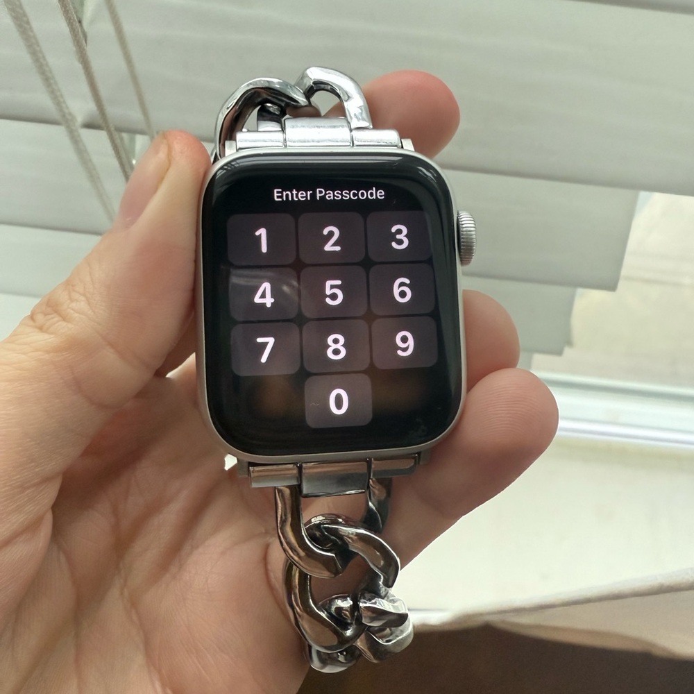 Silver Smartwatch with Chain Band